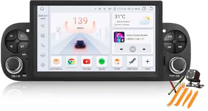 Android 13.0 Autoradio 1 Din Stereo per Fiat Panda 2013-2021 GPS Navi 7 Pollici Cartablet Lettore Multimediale FM BT Receiver con Carplay 4G 5G WiFi DSP SWC,Y200s