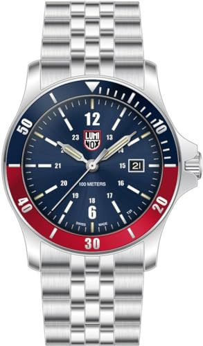 Luminox Herren-Armbanduhr Taucher Sport Timer mit Edelstahlarmband, Datumsanzeige, 10 Bar, Gehäusedurchmesser: 42 mm, XS.0914
