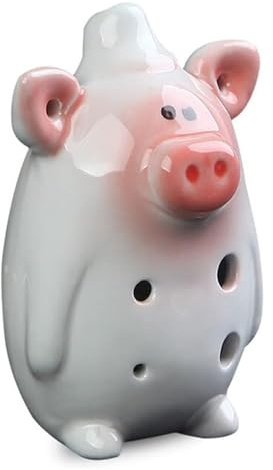 Okarinas 6-Loch-Okarina, kreative süße Mini-Okarina in Schweineform for Anfänger, Kindergeburtstag, Weihnachtsschulgeschenk Geschenk(Blanc)