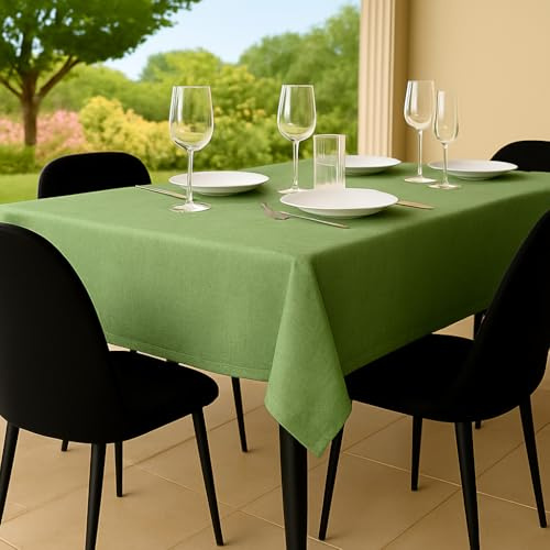 Tischdecke Outdoor Abwaschbar 80x80 Grün Gartentischdecke Tischdecken Wetterfest Wachstuchtischdecke Table Cloth Made in Italy für Den Außenbereich Tischtuch