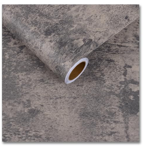 CRE8TIVE Papel pintado de hormigón para despegar y pegar, papel de contacto mate, autoadhesivo, vintage, papel pintado de hormigón desgastado, impermeable, para encimera de armario, 30 cm x 200 cm