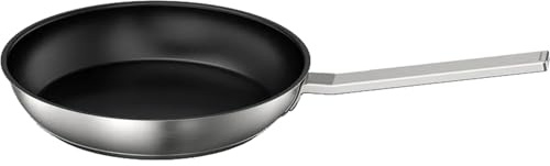 SIEMENS HZ9CF280, padella, diametro 22 cm, antiaderente in acciaio inox, per piani cottura a induzione, elettrici e a gas, distribuzione uniforme del calore, adatto al forno fino a 220 gradi