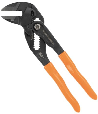 Klein Tools D5317 Kompakter Zangenschlüssel, hohe Hebelwirkung, verstellbarer Mehrzweck-Zangenschlüssel mit glatten Backen, 17,8 cm
