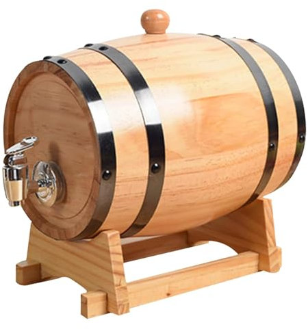 1,5 l Eichen-Weinfass mit Zapfhahn und Ständer, Whiskyspender und Kaffeebar-Dekorationen für Spirituosen, Liköre und Bieraufbewahrung