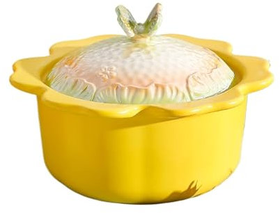 YAOHY Cocotte Fonte Émaillée Cuisine Cocotte en Fonte Cuiseur À Induction pour La Cuisson du Pain Au Levain Cuisson(Jaune)