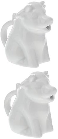LIFKOME 2 Pezzi Piccola Caraffa in Ceramica Animale Con Manico Porta Latte Cartoon Per Cucina Ristorante e Bar Dispenser Per Salsa Con Design Creativo e Resistente
