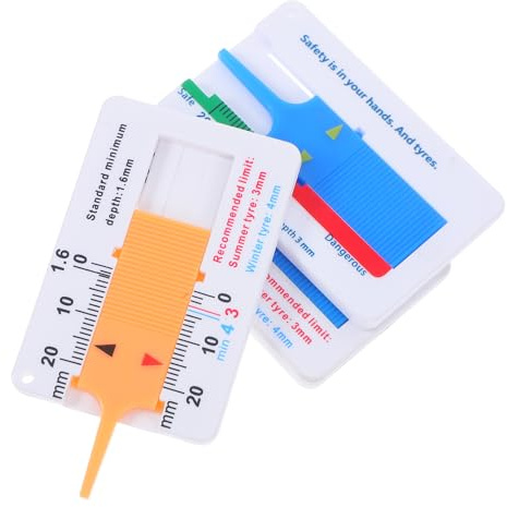 Misuratore di Profondità Battistrada 0-20mm 3 Pezzi Plastico Ferro
