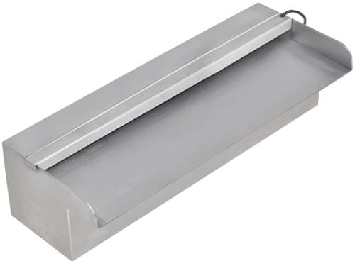 Snsowed Cascata per Laghetto Rettangolare con LED in Acciaio Inox 30 cm,Arredo,Fontane e laghetti,Fontane e cascate ornamentali-41671