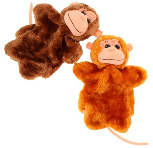 FRCOLOR 2 Stück Teiliges Handpuppen AFFE aus Plüsch Pädagogische DIY Handspielzeug Marionetten für Interaktives Rollenspiel Fördert Hand Auge Koordination und Kommunikation