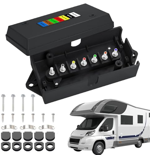 Trailer Wiring Box | Waterproof Electrical Junction Box 7 Pin | Color Coded Cable Lock for Boat Vehicle Trailer Truck,Trailer
