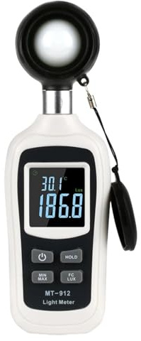 luxmetro digitale, Misuratore Di Luce Digitale Luxmetro Temperatura 0-20000 Lux Illuminometro Luminometro Fotometro Lux/FC Tester per Case Agricoltura Magazzini