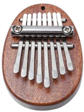 PartyKindom Tragbares Kalimba Daumenklavier mit Reinem Klang mit 8 Tasten Einfaches Musikinstrument Leichtes Fingerklavier für Anfänger und Kinder