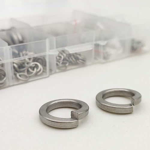 MonoSora Assortimento di rondelle elastiche M2-M12 in acciaio inossidabile 304 da 430 pezzi, kit di rondelle elastiche aperte per macchinari, elettronica e hardware