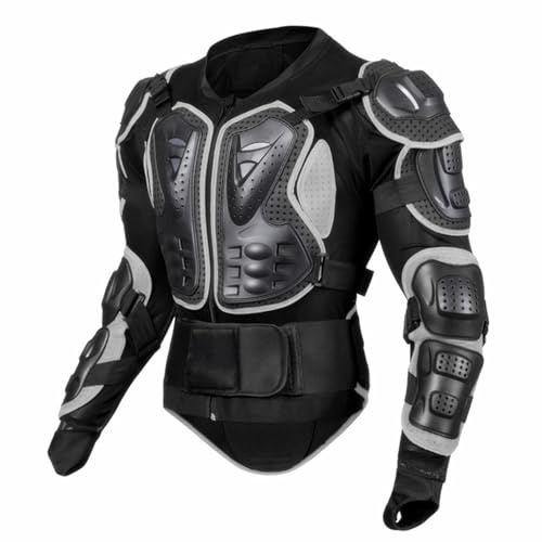 Motorcycle Protective Jacket Motocross Body Armour Long Sleeve Armored Gear with Chest Back Protector, Weatherproof Breathable for Off-Road Motocross Adventure Touring