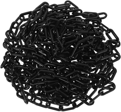 Hemobllo Plastikkette Warnkette Sicherheitsabsperrung Flexibel Einstellbare Absperrkette für Baustellen und Verkehrskontrolle Sichtbare Kunststoffkette Schwarz Mittelgroß