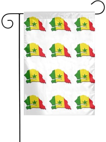 Drapeau du Sénégal imprimé carte drapeaux de jardin pour décoration extérieure, petit drapeau de cour saisonnier hiver Noël vacances décoration extérieure