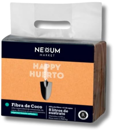 x3 Bricks de Fibra De Coco Para Plantas para 8 litros de Sustrato MUY EFICAZ – Sustrato Natural Con Alta Retención De Agua, Favorece El Enraizamiento, Ideal Para Huerto Urbano Y Macetas | Nexum Market