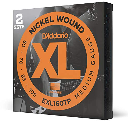 D'Addario XL Nickel E-Bassgitarrensaiten 50-105, 2 Sätze