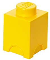 LEGO Storage Brick 1 Knob Yellow, Stackable Storage Box, 1.2l – LEGO Product, Storage Box with Lid, Desk Storage, Room Storage, Toy Box, Home Decor