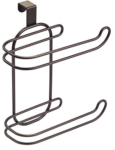 iDesign Classico Toilet Paper Holder for Bathroom Storage, Over the Tank - Bronze