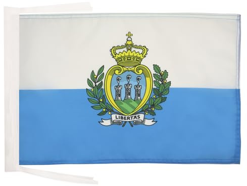 AZ FLAG Drapeau Saint Marin 45x30 cm Polyester 100D Cordelettes | Usage intérieur et extérieur Drapeau décoratif saint-marinais San Marino coutures doubles et bords renforcés