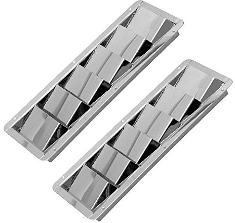 Versandbox24 2 Stück Lüftungsblech 528 mm Edelstahl A4 Kiemenblech Lüftungsgitter