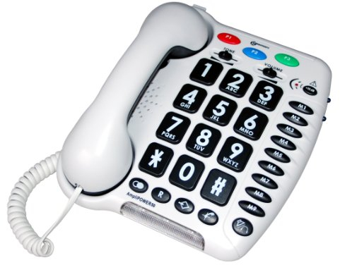 Geemarc Amplipower 50 - Schnurgebundenes Schwerhörigentelefon mit verstärkter Empfangslautstärke, großen Tasten und lautem Klingelton - Ideal für Ältere und Hörgeschädigte - Version DE