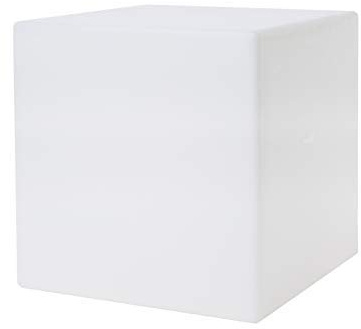 8 seasons design LED Solar Würfel Shining Cube 33cm (Weiß), inkl. Solarpanel und Leuchtmittel in warmweiß, Solar-Leuchtwürfel für außen (Garten, Terrasse), Würfelleuchte als Tisch + Hocker