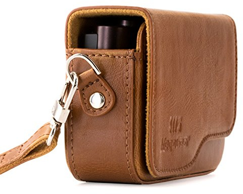 MegaGear MG1265 Etui de Protection avec Bandoulière en Cuir pour Appareil Photo Leica C Type 112 Marron Clair