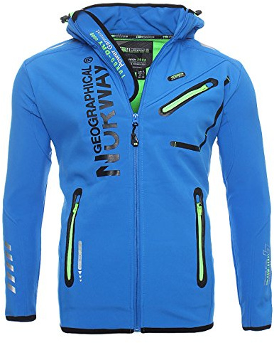 Geographical Norway Richier Royaute Softshell-jacka för män, utomhus, funktionell jacka, blå, L