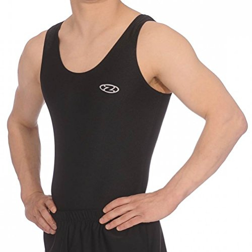 the zone Boy's sleeveless Nylon/Lycra Gymnastics Leotard Z119 (Black, 28 (7-8 years))