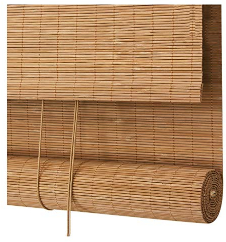 PENGFEI Bambus Rollo Schatten Bambusrollo Raffrollos Draussen Wasserdicht Vorhang Aufhängen Terrasse Sonnenschutz, Karbonisierte Farbe, Größenanpassung (größe : 130X250CM)