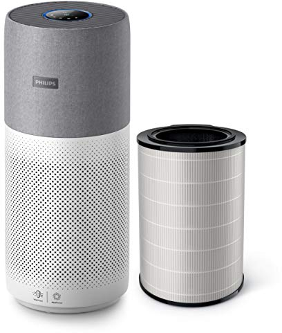 Philips AC4236/10 Luftreiniger Conncted 4000I (für Allergiker und Raucher, bis zu 130M², Cadr 500M³/H, Aerasense-Sensor, mit App-Steuerung) Weiß/Grau