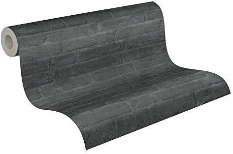 A.S. Création Vliestapete Elements Tapete in Backstein Optik 10,05 m x 0,53 m grau schwarz anthrazit 377475 37747-5