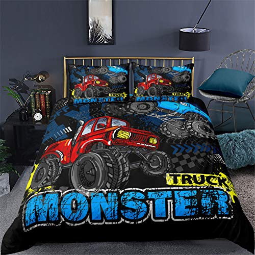 AYMAING Bettwäsche-Set Traktor Motiv Kissenbezug 80 x 80 cm, Bettbezug 135x200 cm, mit leichtläufigem Reißverschluss