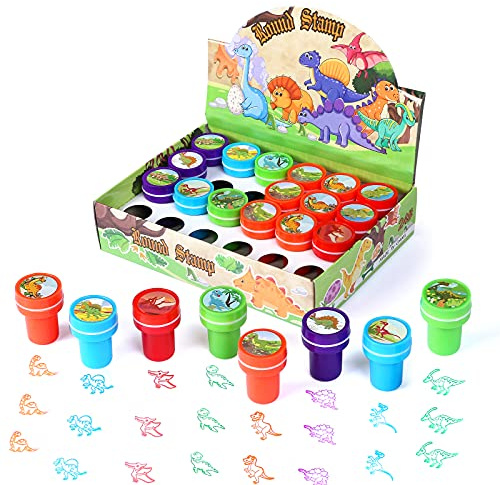 Kesote Stempel Kinder Stempelset Dinosaurier 24x Mitgebsel Kindergeburtstag | 10 Motive Kinderstempel Selbstfärbend, Geburtstag Geschenk Party Favor Mädchen Junge