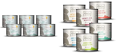 MjAMjAM Insekt mit vorzüglichem Kalb 6x200 g, 1er Pack (1 x 1200 g) & Premium Nassfutter für Katzen - Mixpaket 3, 6er Pack (6 x 200 g)
