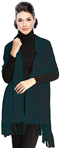 Pashmina Stola Damen für Abendkleid Kaschmirstola Kaschmir Schal Umhang Paschmina - Grün Tanne