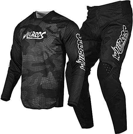 Willbros Combo de Pantalones de Jersey Camiseta por Hombres Mujer Motocross Off-road Bicicleta Sucia Deportes Motorizados Equitación Manojo (Jersey XXX-Large/Pant W40)