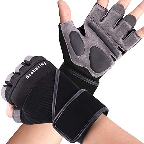 Grebarley Fitness Handschuhe,Trainingshandschuhe für Damen und Herren - Fitness Handschuhe für Krafttraining,Bodybuilding,Kraftsport & Crossfit Training (S, lang-Aktualisierung)