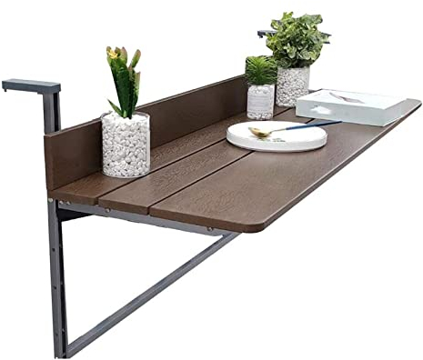 HDZNDH Balkontisch klappbar, Wetterfest Höhenverstellbar, Beistelltische Wandklapptisch, Hängetisch Esstisch, Aluminiumlegierung + Edelstahl, Beistelltisch für Balkon, Garten (Size : 80 * 37 * 9cm)
