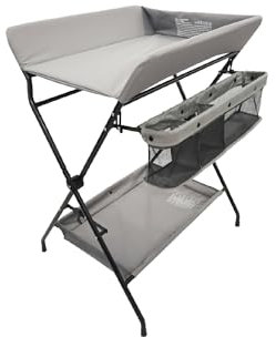 WEBABY – Klappbarer Wickeltisch in Schwarz und Grau