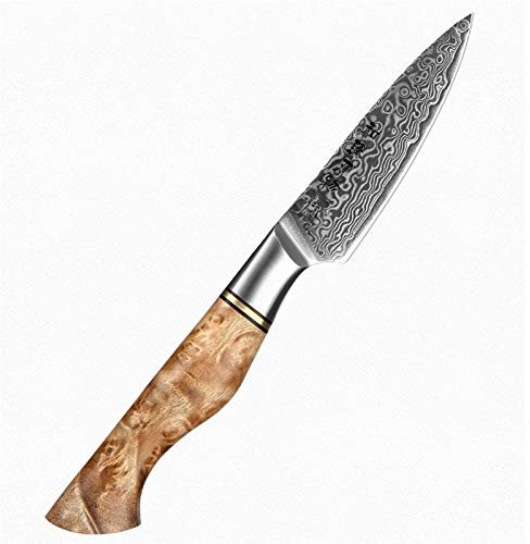 1-7pc Conjunto de cuchillos de cocina Profesional Damasco Acero Chef Pan Paring Santoku Sharp Nakiri Cuchillo de cocina Cuchillo de cocina (Color : Paring knife)