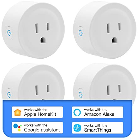 Smart Plug Work with HomeKit, DoHome Smart WiFi Outlet Work with Apple HomeKit, Alexa and Google Assistant Voice Control Plug with Timer Function and Group Control No Hub Required 4 Pack