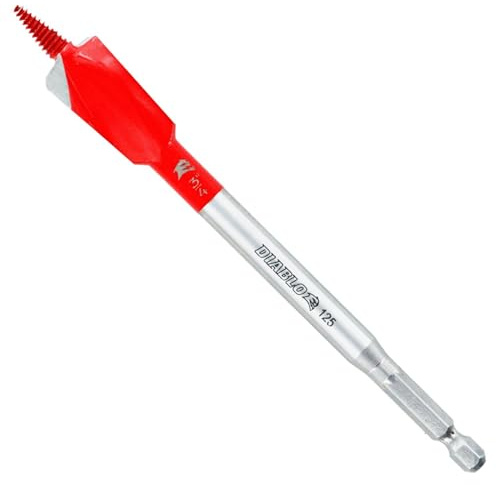 Diablo Demo Demon Spade Bit for Nail-Embedded Wood - 3/4 Diameter, 6 Length, 1/4 Hex Shank - DSPD4030