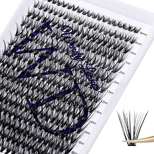 300 Pcs Einzelne Wimpern Cluster 30D für Wimpernverlängerung C Curl 0.07mm Mix Länger 8-16mm Individuelle Wimpernbüschel Cluster Wimpern DIY Wimpernverlängerung zu Hause (B-30D-0.07-C-MIX8-16) | Cluster Lashes 0.07 Einzelclusterwimpern DIY für Lash Extensions