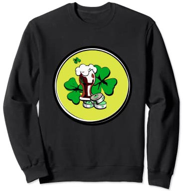 Chope irlandaise trèfle avec bière | Saint Patrick Sweatshirt