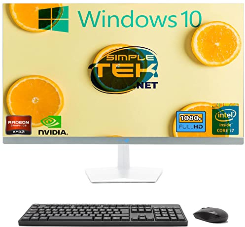 SIMPLETEK - PC All in One 27 FHD Core i7 Windows 10 Scheda Video Dedicata Nvidia GT730 4GB | 16GB RAM SSD 960GB | Potente e Versatile, Lavoro e Intrattenimento