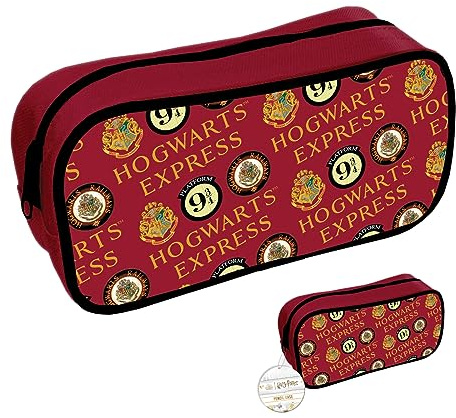 Harry Potter Federmäppchen (Gleis 9 3/4 und Hogwarts-Design), rechteckiges Stifte-Etui mit Reißverschluss – offizielles Merchandise