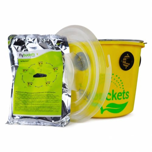 Flybuckets Piège à mouches + appât – Protection contre les mouches pour chevaux